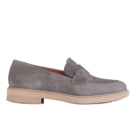 Marco Shoes Gray moccasins on a light sole grey