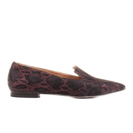 Marco Shoes Lordsy ballerinas made of suede leather in a snakeskin pattern black