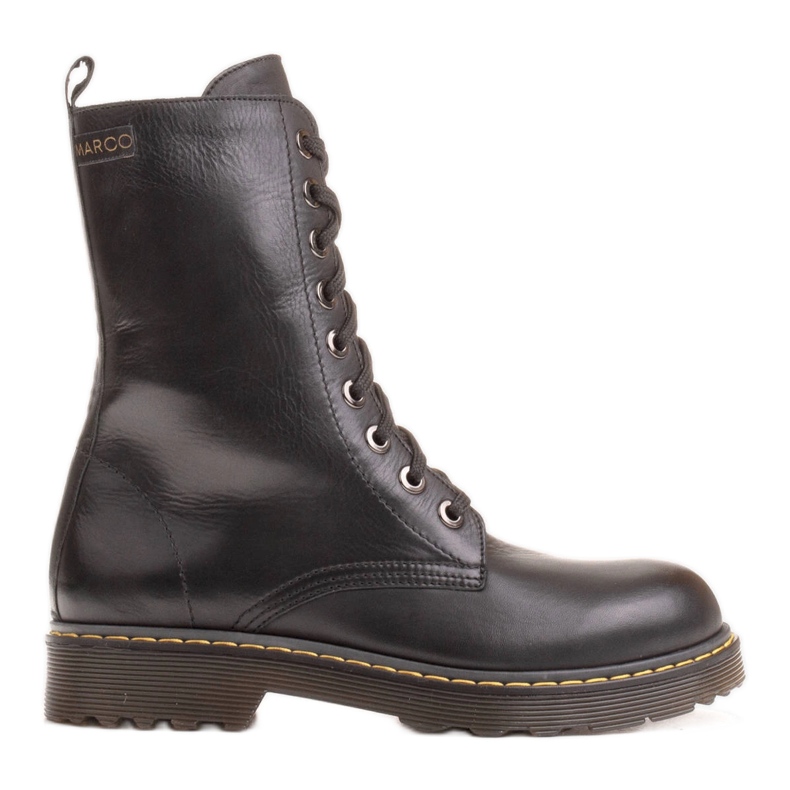 Marco Shoes High ankle boots, boots tied on a translucent sole black