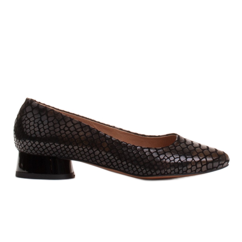 Marco Shoes Snakeskin ballerinas with a round heel black