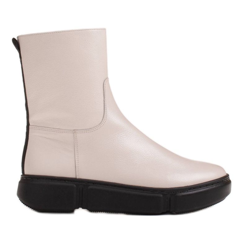 Marco Shoes Sporty white ankle boots made of soft natural leather