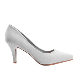 Gray pumps on the Anahi heel grey