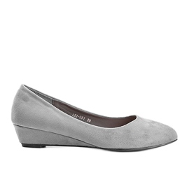 Gray pumps on the Luxuriance low wedge heel grey Gray pumps on the Luxuriance low wedge heel grey