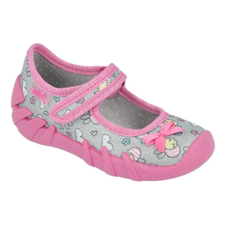 Befado children's slippers 109p218 pink with a bow