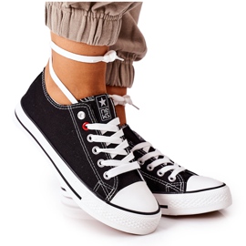 NEWS Women's Classic Black Sneakers With White Ecoma Sole NEWS Women's Classic Black Sneakers With White Ecoma Sole