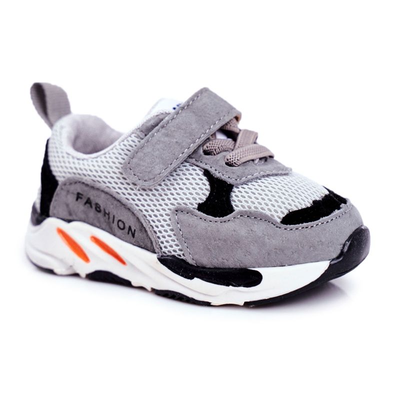 Apawwa Children's Sports Shoes with Velcro, Gray grey