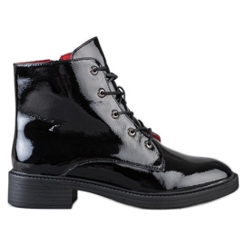 ARTIKER Elegant Lace-up Leather Booties black