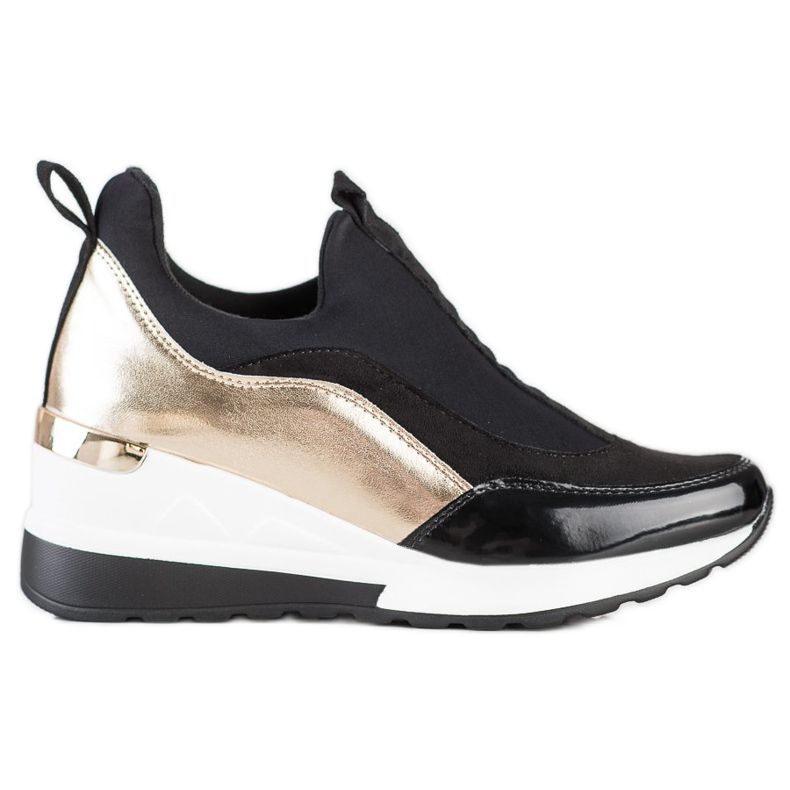 Evento Wedge Slip-On Sneakers black golden
