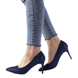 Navy blue shiny pumps from Dolche