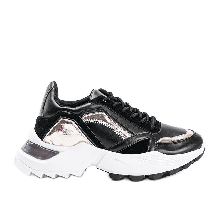 Black sneakers with metallic inserts from Gordani