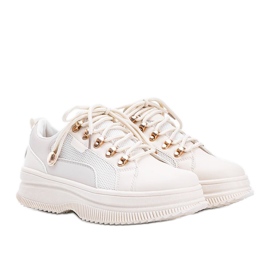 Beige sneakers with a high Tifel sole