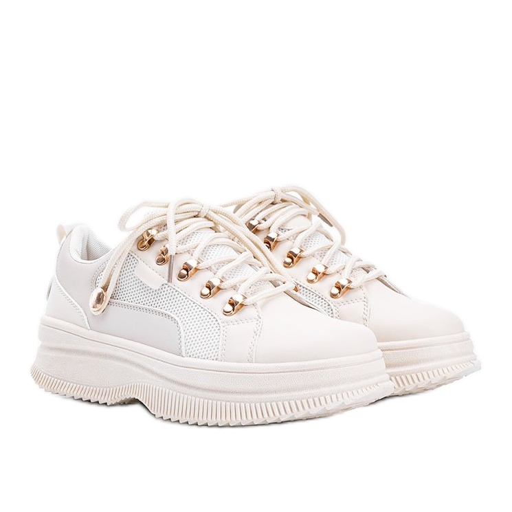Beige sneakers with a high Tifel sole
