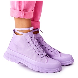 FJ1 High Sneakers On Large Sole Violet Trissy purple