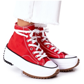 High Sneakers On The Electric Love Red Platform High Sneakers On The Electric Love Red Platform