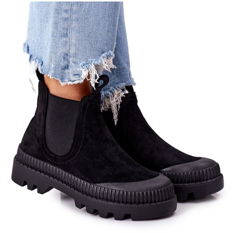 Mulanka Suede Workers On The Black Platform Come With Me