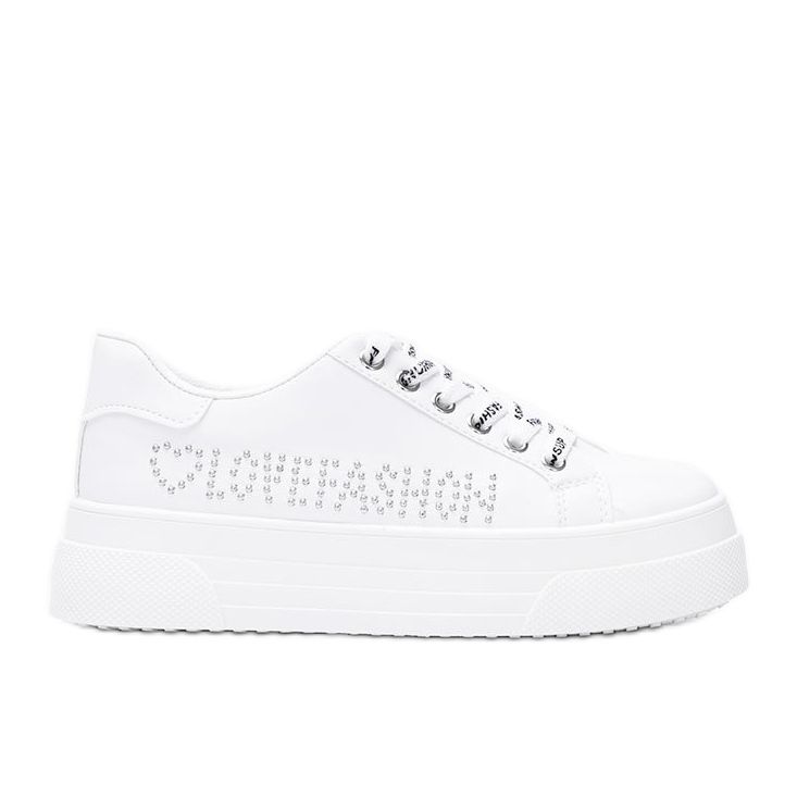White sneakers on a thick Lovefashion sole