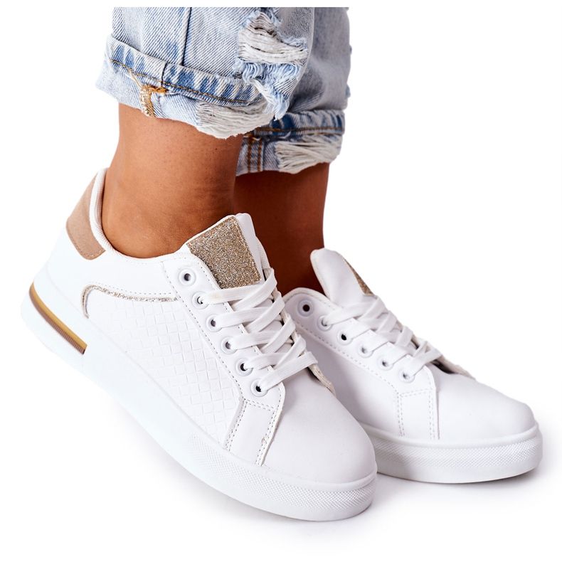 Sports shoes Sneakers on the platform white and beige Lola