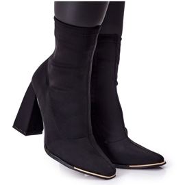 Boots On A Post Of Black Elastic Fabric Wow Effect Boots On A Post Of Black Elastic Fabric Wow Effect