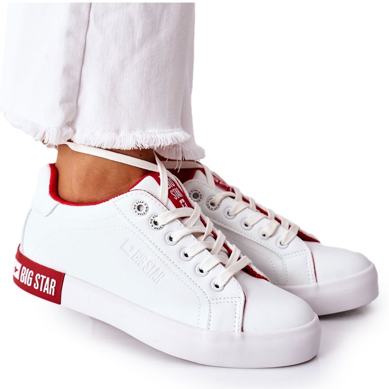 Women's Leather Sneakers Big Star II274032 White-Red