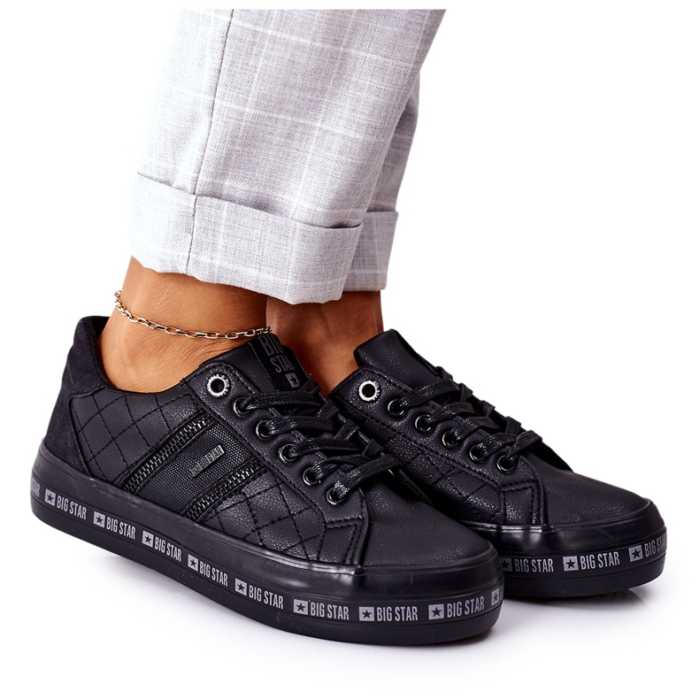 Leather Sneakers On The Big Star II274070 Black Platform