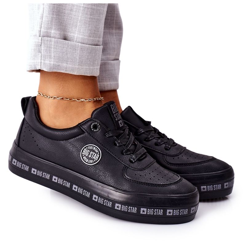 Leather Sneakers On The Big Star II274074 Black Platform