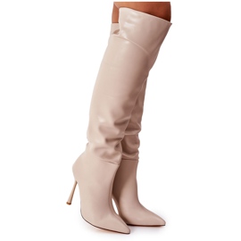 BM Warm High Heel Boots Beige Dionne
