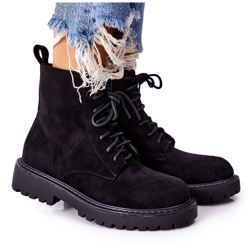 PS1 Suede Boots Zipper Black Belados
