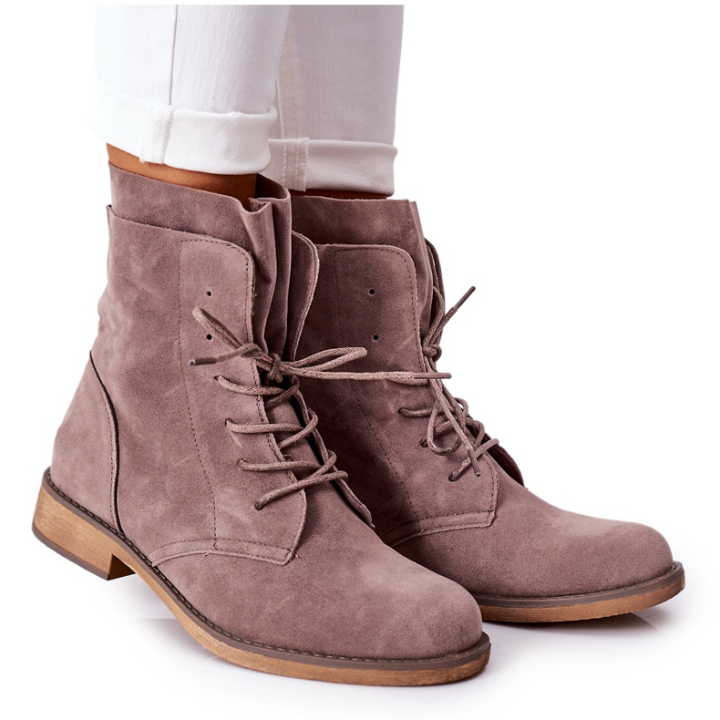 PS1 Boots With Double Shank Taupe Violetta grey