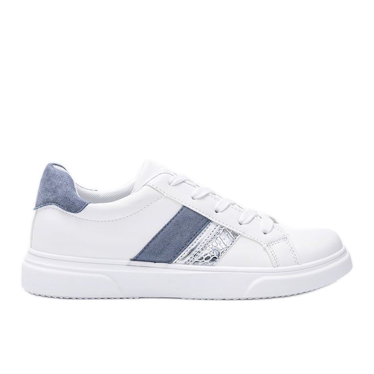 White and blue sneakers on a thick Tituana sole White and blue sneakers on a thick Tituana sole