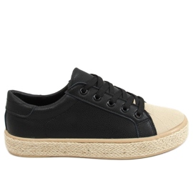 Black women's espadrilles sneakers NA05P Black Black women's espadrilles sneakers NA05P Black