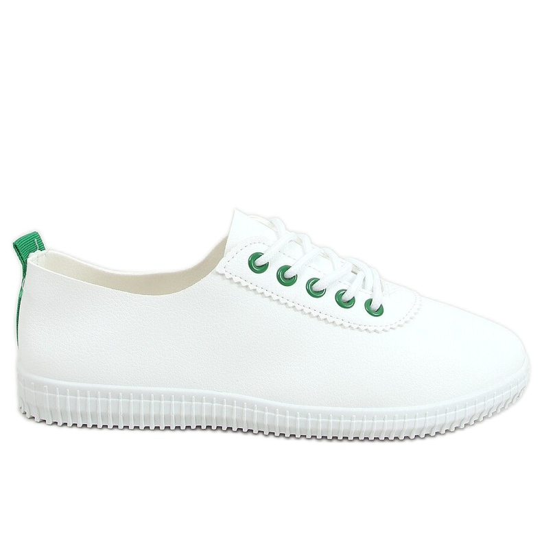 Women's white and green sneakers JF-873 Green