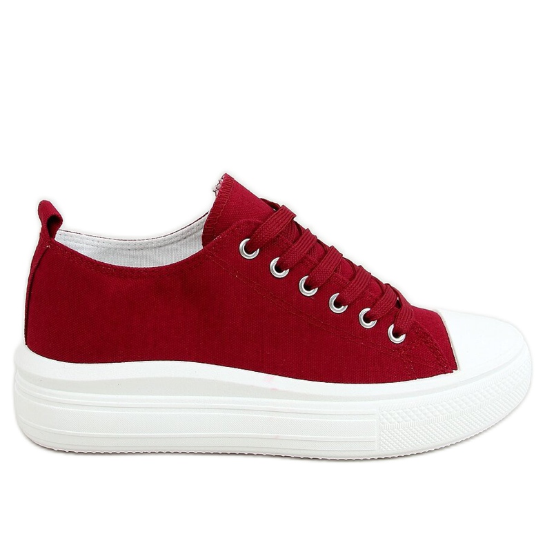 Women's burgundy sneakers PC12P W.RED