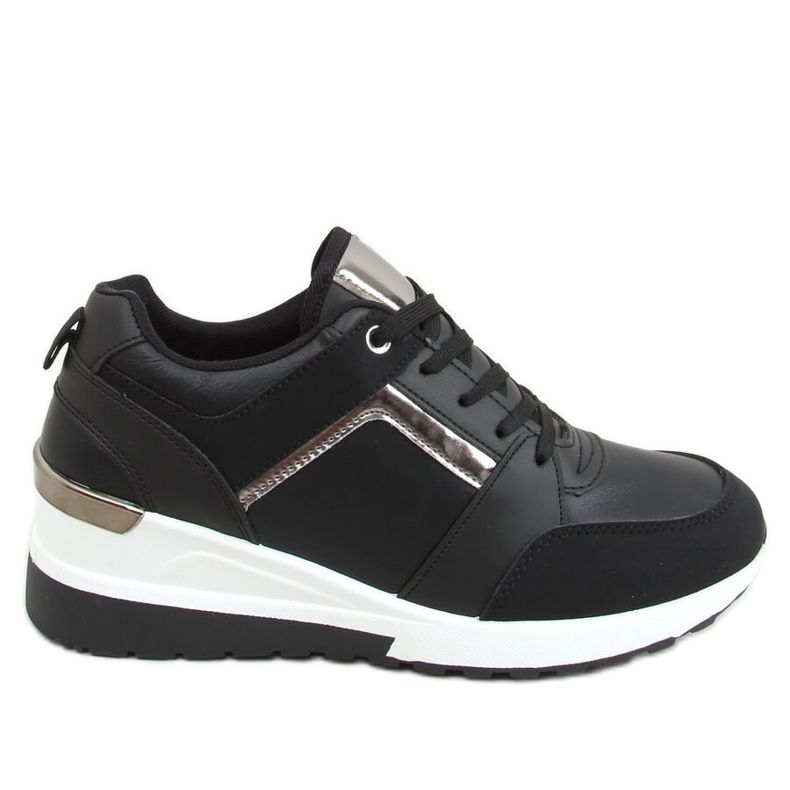 Black wedge sneakers P67 Black