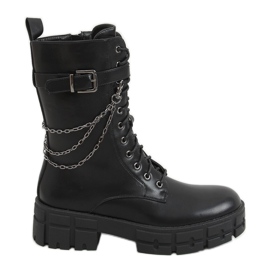 Black lace-up workers DA77P Black