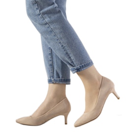 Beige pumps on a low heel from Ferri