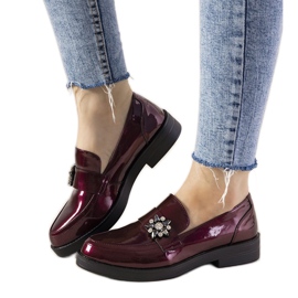 Maroon slip ons with GF-FD9 studs red