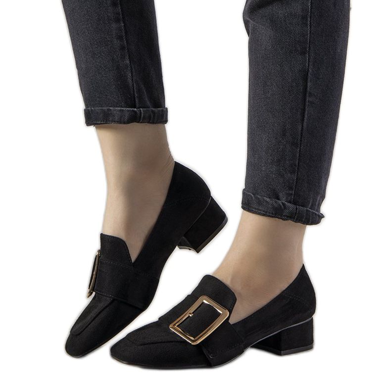 Black pumps on a post with a Next buckle