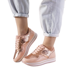 Pink Adeyla lacquered sneakers