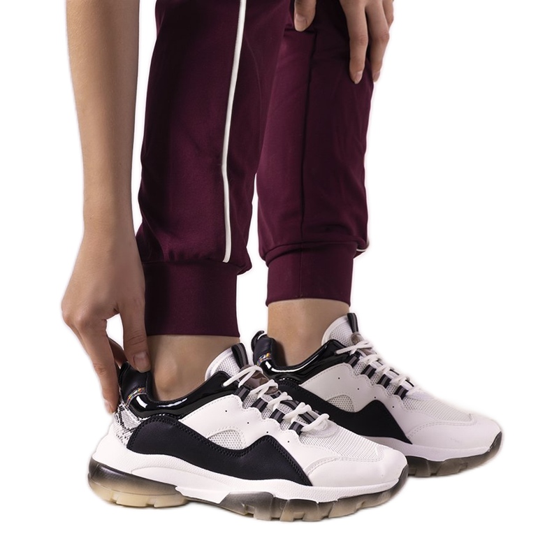 Black and white sneakers with ombre Laugh sole