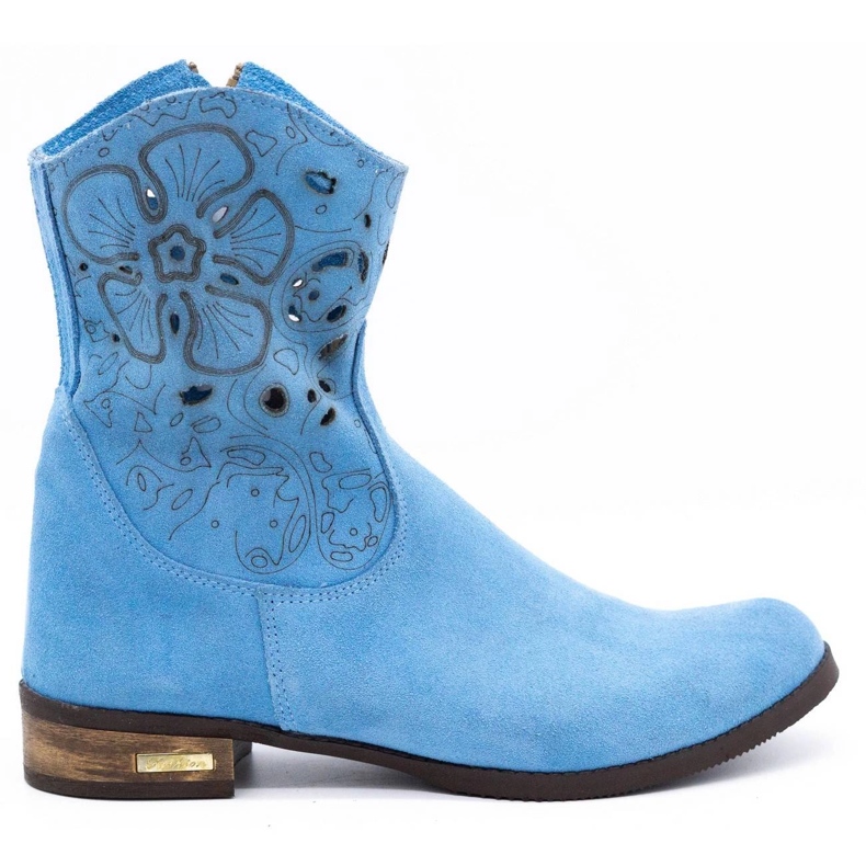 Olivier Comfortable Jess blue openwork boots