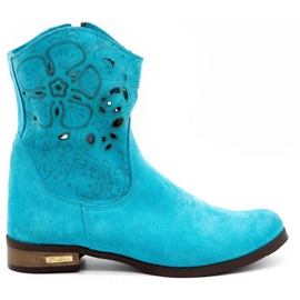 Olivier Comfortable Jess turquoise openwork boots blue Olivier Comfortable Jess turquoise openwork boots blue