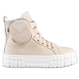 Goodin Sneakers On The Platform With A Pocket beige