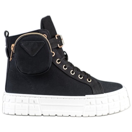 Goodin Sneakers On Paltform With A Pocket black Goodin Sneakers On Paltform With A Pocket black