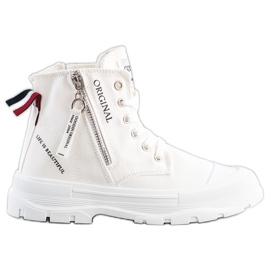 Goodin Sneakers With Decorative Zipper white Goodin Sneakers With Decorative Zipper white