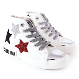 Children's High Sneakers With a zipper Big Star II374029 White