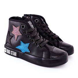 Children's High Sneakers With a Zipper Big Star II374028 Black multicolored