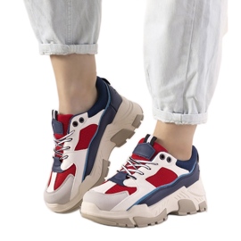 Navy blue sneakers on a high Omerta sole white Navy blue sneakers on a high Omerta sole white