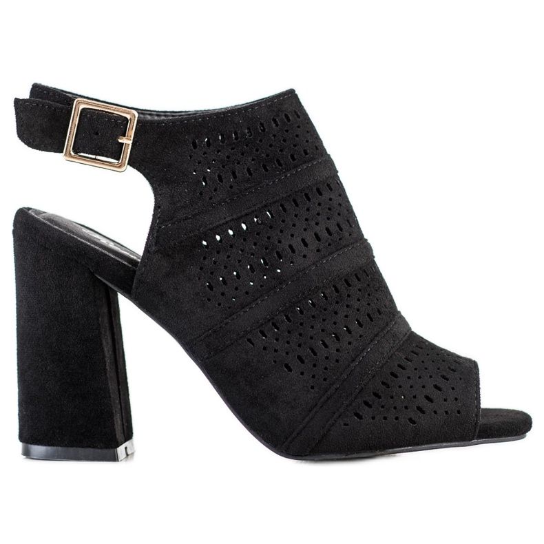 Renda Openwork Sandals On A Post black