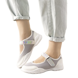 Gray and white trainers with a holographic Melania insert grey Gray and white trainers with a holographic Melania insert grey