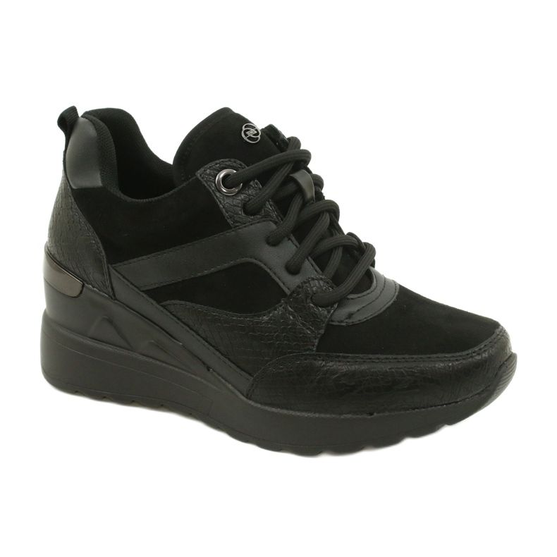 Evento Women's Wedge Sneakers 21SP35-4390 Black